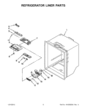 REFRIGERATOR LINER PARTS Diagram and Parts List for GX2FHDXVB08  Whirlpool Refrigerator