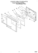 LOWER OVEN DOOR Diagram and Parts List for RB770PXYB0  Whirlpool Wall Oven