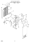 AIR FLOW Diagram and Parts List for ED25TEXHW01  Whirlpool Refrigerator