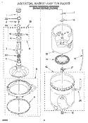 AGITATOR, BASKET AND TUB Diagram and Parts List for 8LSP6244BG2  Whirlpool Washer
