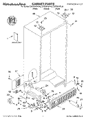 CABINET, LITERATURE Diagram and Parts List for KSFS25FJBL00  KitchenAid Refrigerator