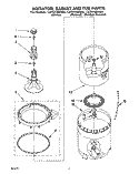 AGITATOR, BASKET AND TUB Diagram and Parts List for LST6132AG0  Whirlpool Washer