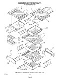 REFRIGERATOR SHELF Diagram and Parts List for KSRF36DTX00  KitchenAid Refrigerator
