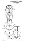 BASKET AND TUB PARTS Diagram and Parts List for 3LWTW5550YW0  Whirlpool Washer