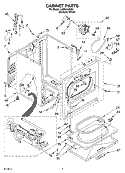 CABINET Diagram and Parts List for LGB6400KQ1  Whirlpool Dryer