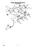 COOKTOP BURNER Diagram and Parts List for FGS387YW1  Roper Range