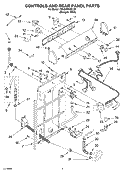 CONTROL AND REAR PANEL PARTS Diagram and Parts List for 7MSAWX650LQ1  Whirlpool Washer