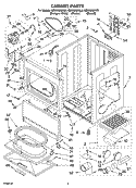 CABINET PARTS Diagram and Parts List for GEW9868KL3  Whirlpool Dryer