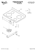 COOKTOP PARTS Diagram and Parts List for GR445LXMS0  Whirlpool Range
