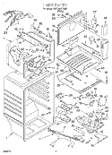 LINER Diagram and Parts List for 3VET23DKFW02  Whirlpool Refrigerator