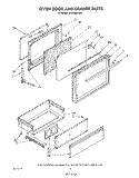 OVEN DOOR AND DRAWER Diagram and Parts List for SF365BEPW4  Whirlpool Range