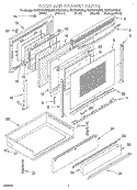 DOOR AND DRAWER Diagram and Parts List for KGST307GAL0  KitchenAid Range