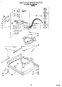 MACHINE BASE Diagram and Parts List for 6LSP8255AW2  Whirlpool Washer