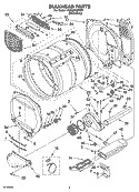 BULKHEAD PARTS Diagram and Parts List for YGEQ9800PW1  Whirlpool Dryer