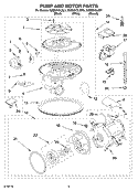 PUMP AND MOTOR PARTS Diagram and Parts List for KUDS01DLBL1  KitchenAid Dishwasher
