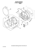 DOOR PARTS Diagram and Parts List for YWED9200SQ2  Whirlpool Dryer