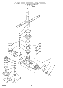 PUMP AND SPRAY ARM Diagram and Parts List for DU800DWGU2  Whirlpool Dishwasher