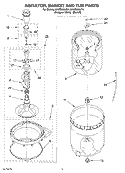 AGITATOR, BASKET AND TUB Diagram and Parts List for KAWS850JQ4  KitchenAid Washer