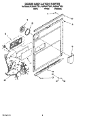 DOOR AND LATCH PARTS Diagram and Parts List for KUDK03CTWH1  KitchenAid Dishwasher