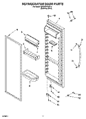 REFRIGERATOR DOOR PARTS Diagram and Parts List for KSRG22FKSS15  KitchenAid Refrigerator