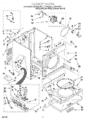 CABINET Diagram and Parts List for LGR7646DZ1  Whirlpool Dryer