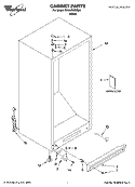 CABINET PARTS Diagram and Parts List for EV150NXMQ00  Whirlpool Freezer