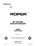 SECTION Diagram and Parts List for CEX375VW0  Roper Range