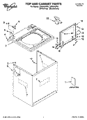 TOP AND CABINET PARTS Diagram and Parts List for LSQ9010PG1  Whirlpool Washer