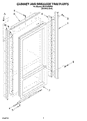 CABINET AND BREAKER TRIM PARTS Diagram and Parts List for KBLP36FMS00  KitchenAid Refrigerator