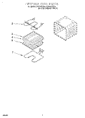 INTERNAL OVEN Diagram and Parts List for RBD245PDB4  Whirlpool Wall Oven