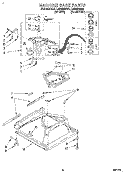 MACHINE BASE Diagram and Parts List for LSR6233BW1  Whirlpool Washer
