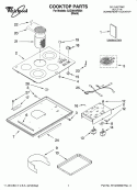 COOKTOP PARTS Diagram and Parts List for GJD3044RB04  Whirlpool Cooktop