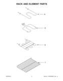 RACK AND ELEMENT PARTS Diagram and Parts List for GGE388LXQ03  Whirlpool Range
