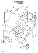 CHASSIS PARTS Diagram and Parts List for RF314PXMQ2  Whirlpool Range