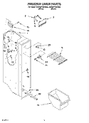 FREEZER LINER Diagram and Parts List for 3XES0FHQKQ00  Whirlpool Refrigerator