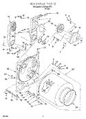 BULKHEAD Diagram and Parts List for 3CGP2901DW1  Whirlpool Dryer