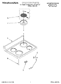 COOKTOP Diagram and Parts List for KERS507EWH1  KitchenAid Range