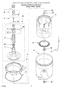AGITATOR, BASKET AND TUB Diagram and Parts List for KAWS700JT1  KitchenAid Washer