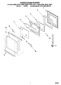 OVEN DOOR PARTS Diagram and Parts List for KEBS177DWH7  KitchenAid Wall Oven