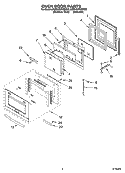 OVEN DOOR PARTS Diagram and Parts List for KEBV208MSS03  KitchenAid Wall Oven