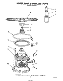 HEATER, PUMP AND SPRAY ARM Diagram and Parts List for DU1800XP1  Whirlpool Dishwasher