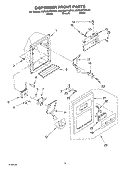 DISPENSER FRONT Diagram and Parts List for KSRG22FKBT03  KitchenAid Refrigerator
