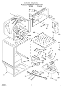 LINER Diagram and Parts List for RT18DKXJN01  Roper Refrigerator