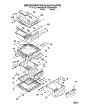 REFRIGERATOR SHELF Diagram and Parts List for KSRE25FHWH02  KitchenAid Refrigerator