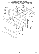 CONTROL PANEL Diagram and Parts List for SF357PEKT1  Whirlpool Range