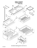 SHELF PARTS Diagram and Parts List for KBRC36FTS04  KitchenAid Refrigerator