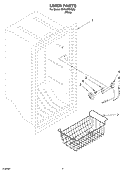 LINER PARTS PARTS NOT ILLUSTRATED Diagram and Parts List for EV150FXKQ05  Whirlpool Freezer
