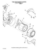 TUB AND BASKET PARTS Diagram and Parts List for YWFW9050XW00  Whirlpool Washer