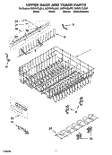 UPPER RACK AND TRACK PARTS Diagram and Parts List for KUDP01DLBL7  KitchenAid Dishwasher