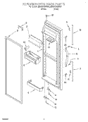 REFRIGERATOR DOOR Diagram and Parts List for 6ED25DQXFB01  Whirlpool Refrigerator